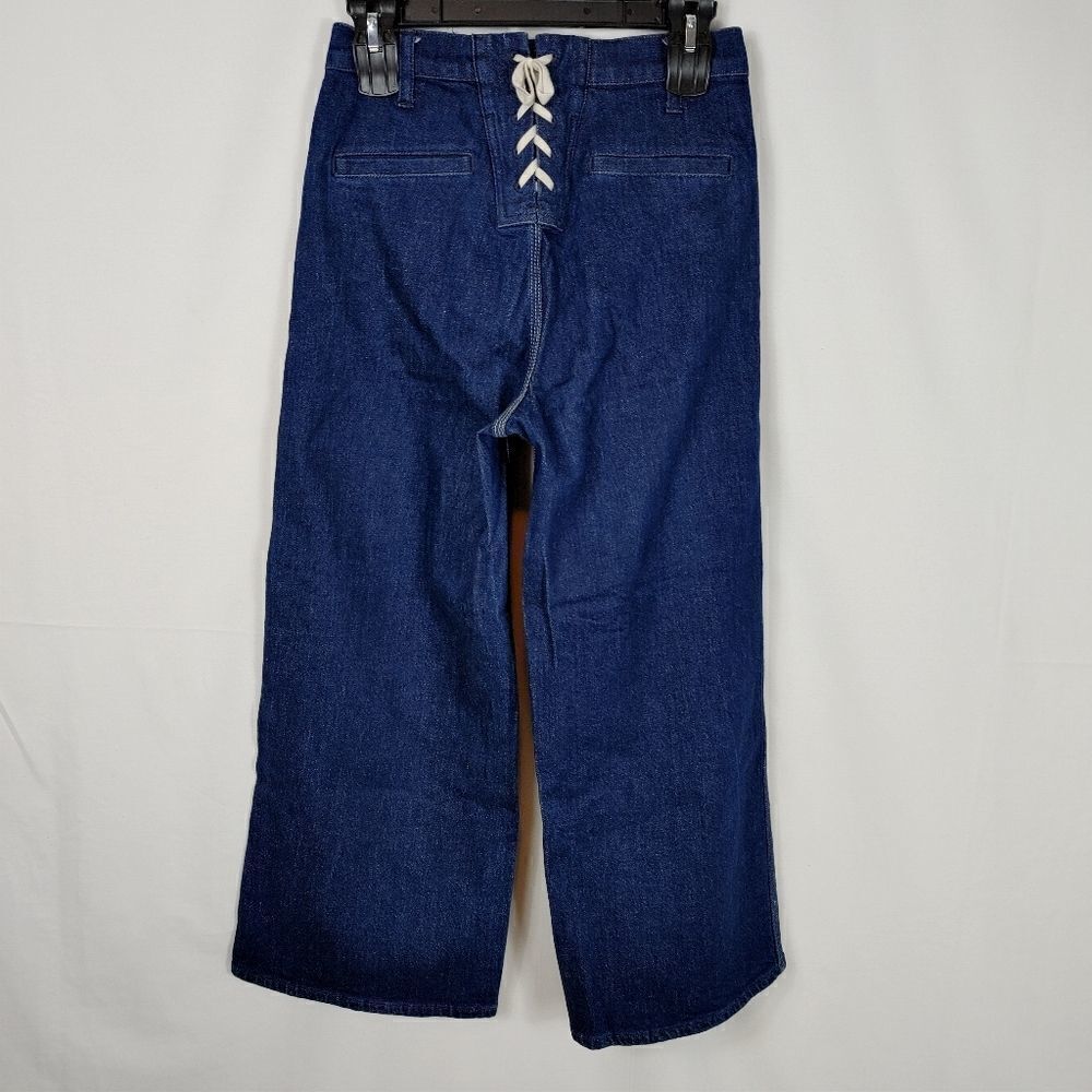 Madewell womens Wide-Leg Crop Jeans: Lace-Up Edition $148 F3533 W26.Waist 13.5" - Picture 6 of 8